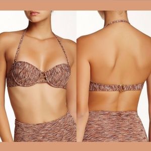 NWT $96 Ale By Alessandra Ambrosio Copper Canyon Underwire Top [ D Cup ] BROWN‎